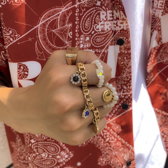 GOLD FASHIONABLE HIP HOP STYLE ALL-MATCH RING - Picture 2 of 3